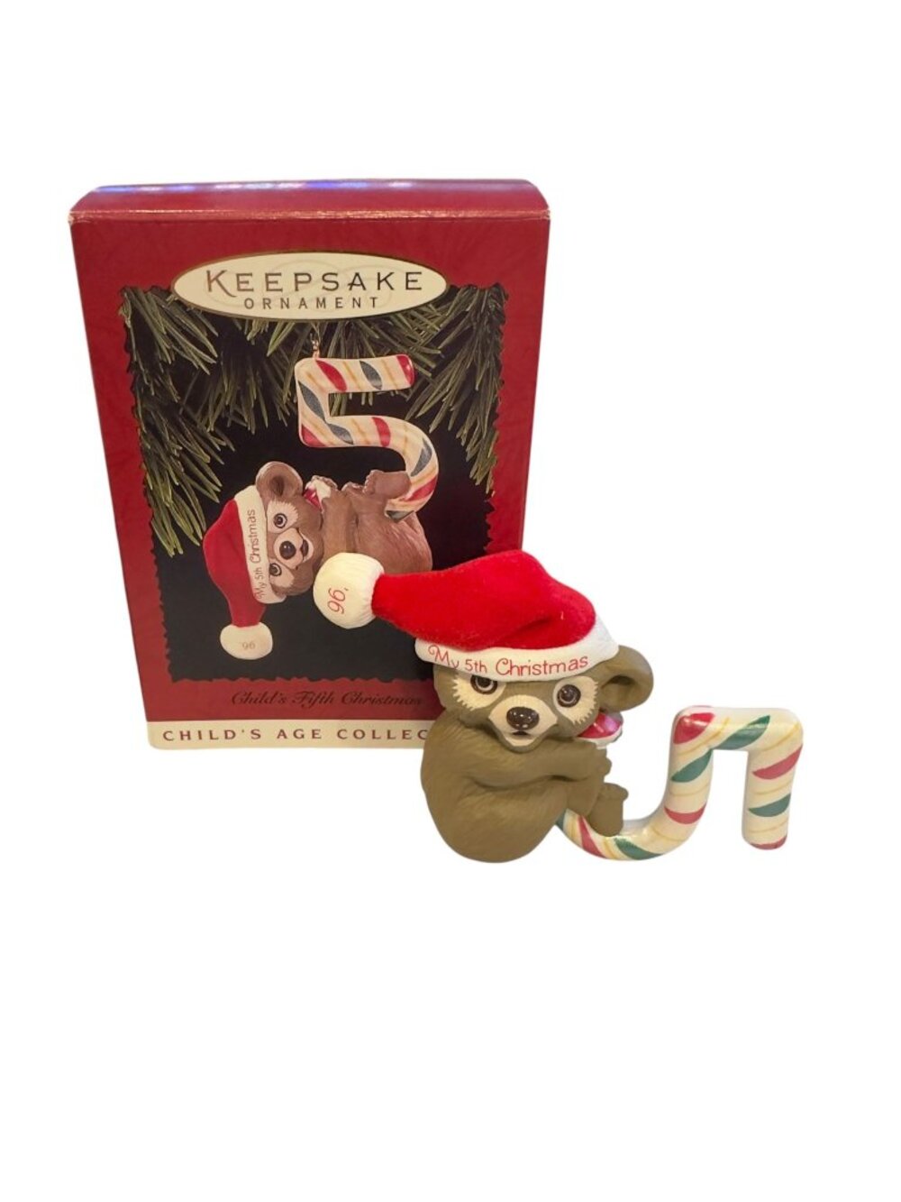 1996 Hallmark Child's Fifth Christmas Koala Bear Ornament QX5784 w Box